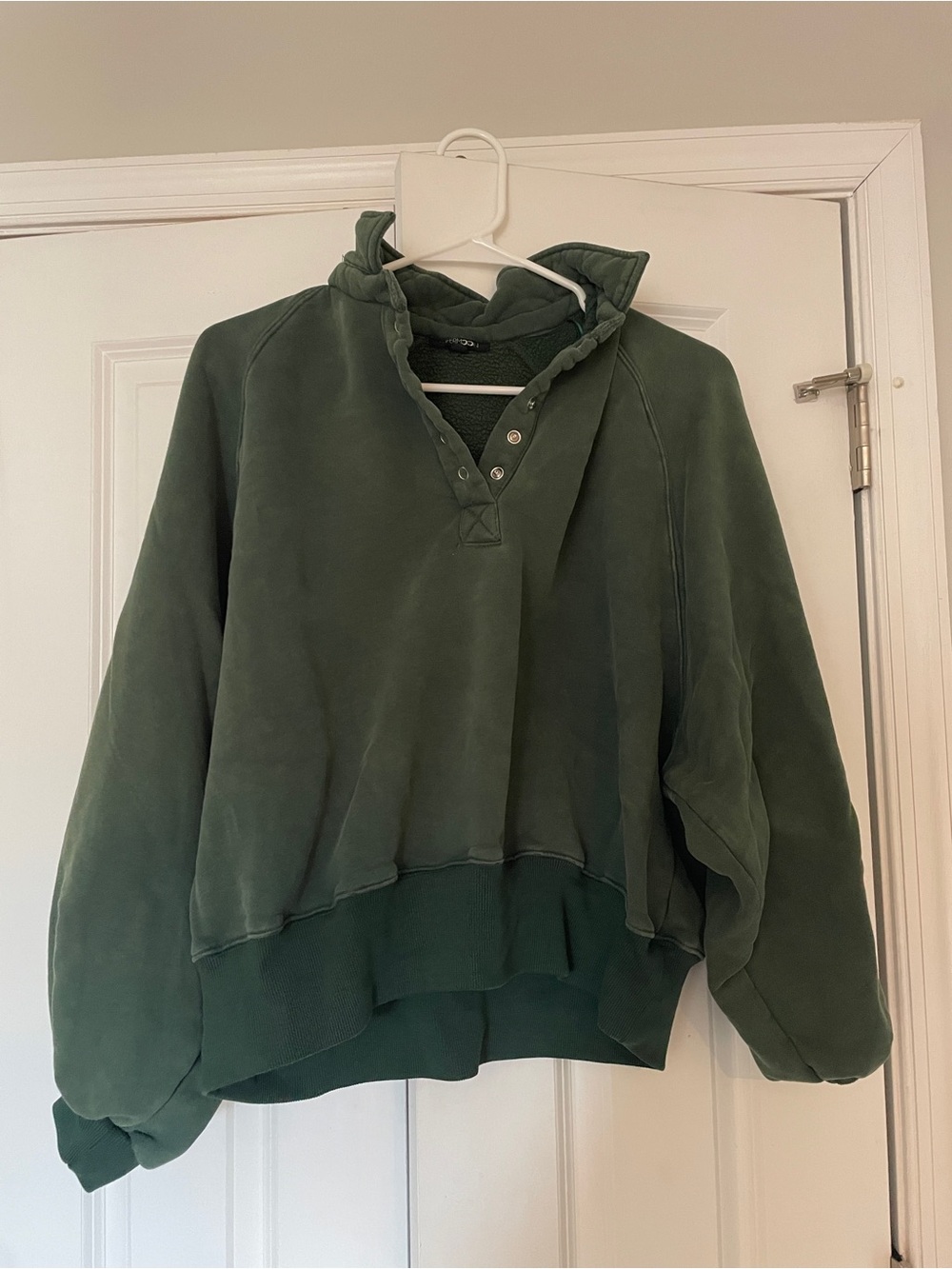 Papermoon Olive Green Snap-Front Hoodie